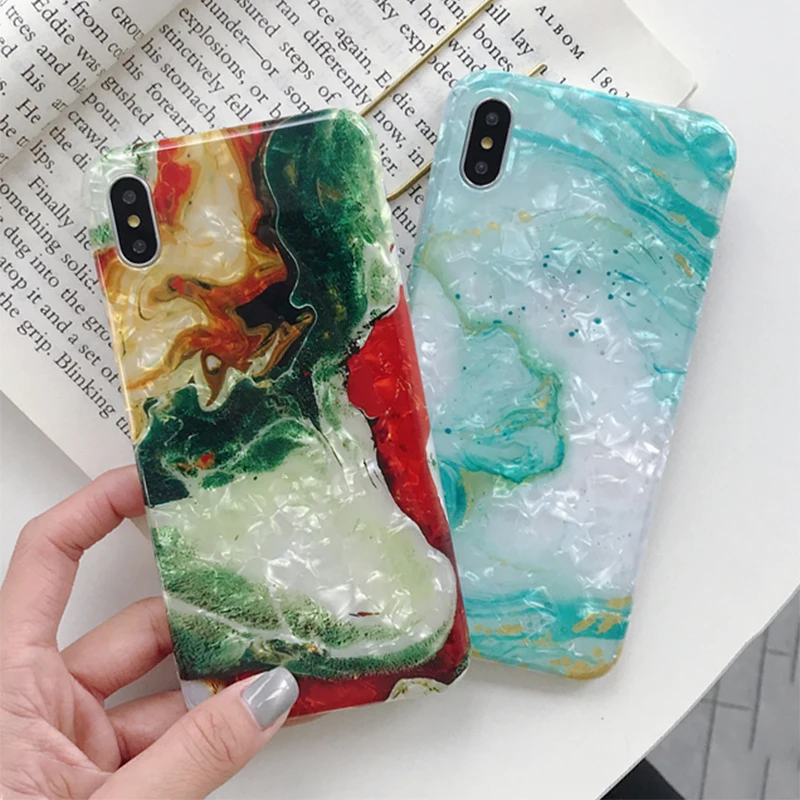 TIKITAKA Glitter Marble Phone Cases For iPhone 6 6S 7 8 Plus Dream Shell Pattern For iPhone XR XS Max Soft TPU Silicone Cover
TIKITAKA Glitter Marble Phone Cases For iPhone 6 6S 7 8 Plus Dream Shell Pattern For iPhone XR XS Max Soft TPU Silicone Cover