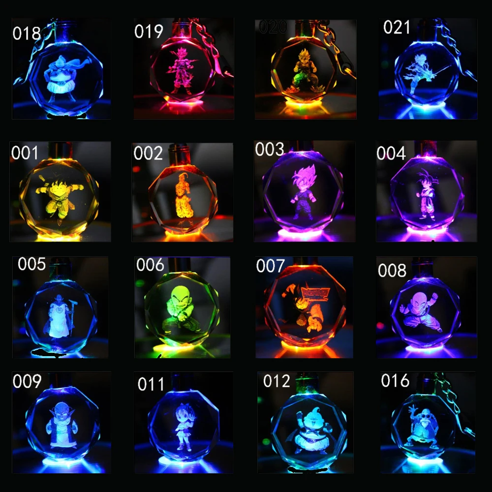 16 PCS a lot Dragon Ball Z Anime Crystal Keychain Cartoon Figures SON GOKU Wukong Figure light LED Keyring Bag Pendant Key Chain
16 PCS a lot Dragon Ball Z Anime Crystal Keychain Cartoon Figures SON GOKU Wukong Figure light LED Keyring Bag Pendant Key Chain