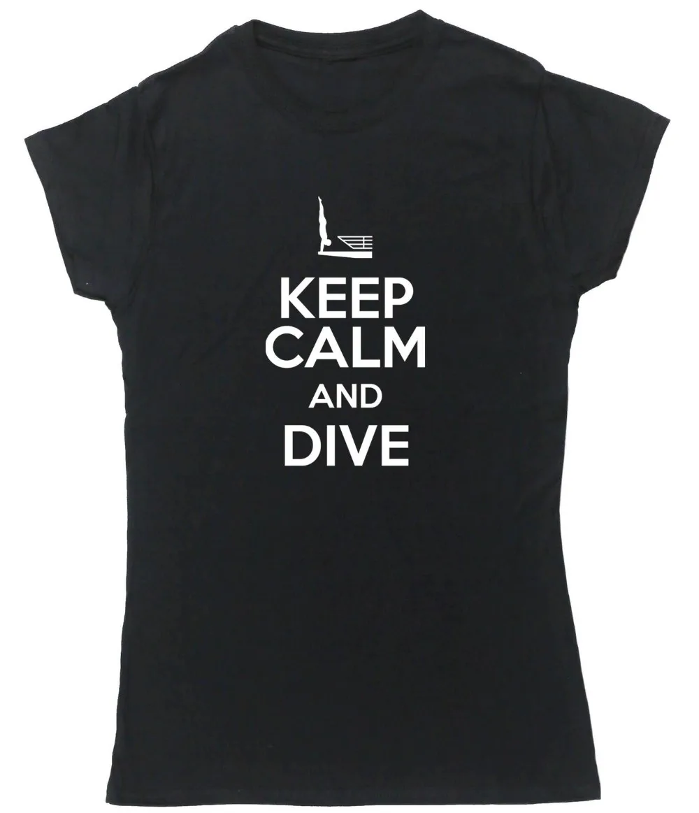 Women Tops Keep Calm and Dive t-shirt Lady Tees Gifts Dropshipping | Женская одежда