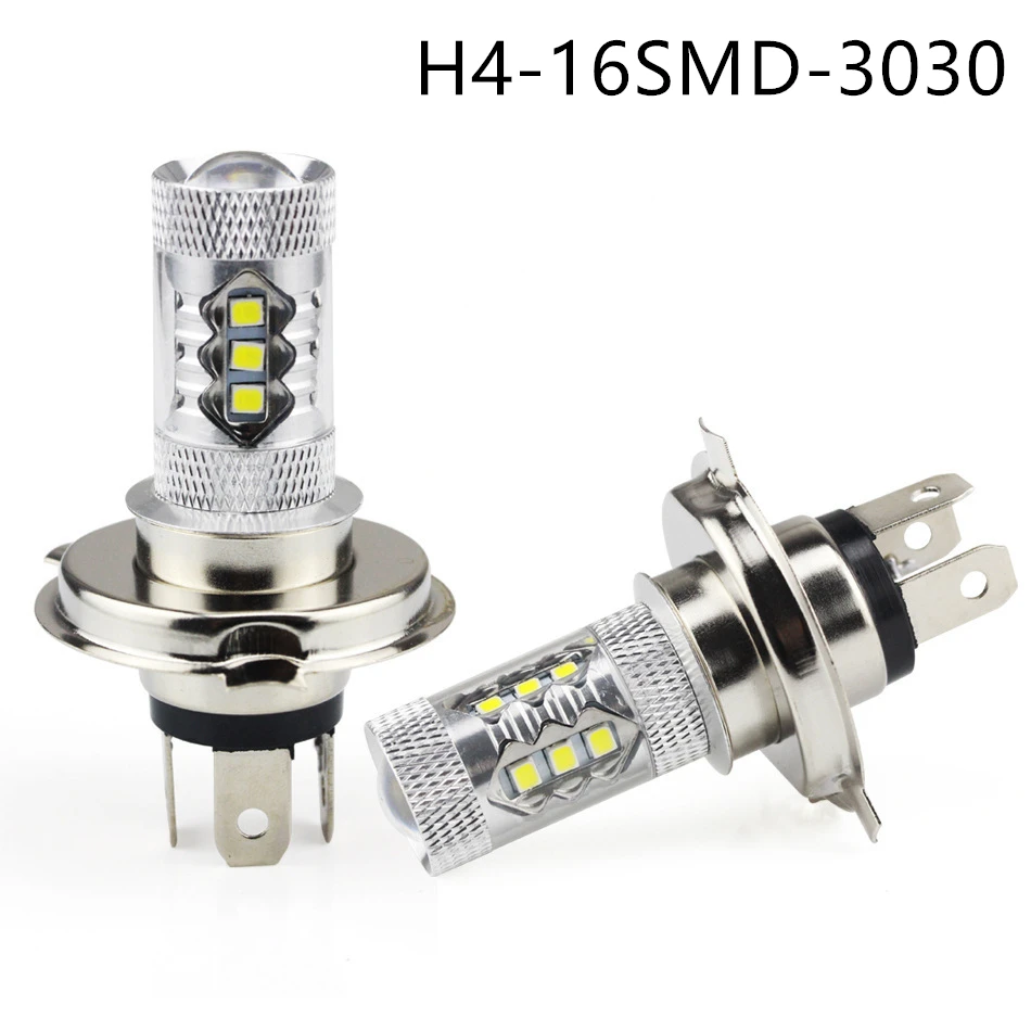 New 2PCS H4 80W 3030 16SMD LEDS Super Bright White Tail Turn Brake Head Car Light Lamp Bulb Fog Lamp light Free Shipping
New 2PCS H4 80W 3030 16SMD LEDS Super Bright White Tail Turn Brake Head Car Light Lamp Bulb Fog Lamp light Free Shipping
