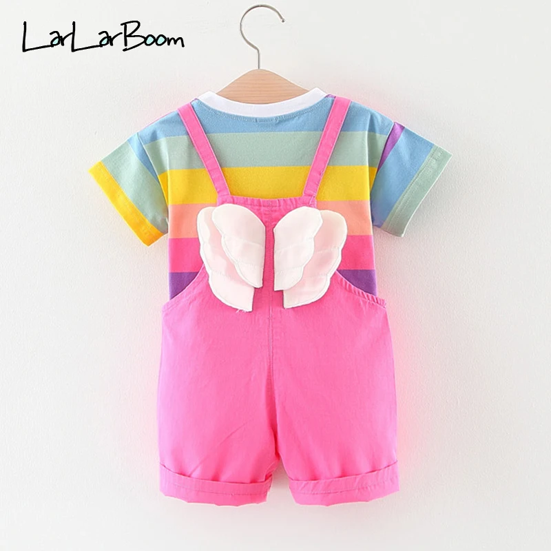 LarLarBoom Children's Sets Short Sleeve Rainbow T-shirt + Overalls Two-pieces Set 2019 Summer Cute Wings Girls Clothing Sets
LarLarBoom Children's Sets Short Sleeve Rainbow T-shirt + Overalls Two-pieces Set 2019 Summer Cute Wings Girls Clothing Sets