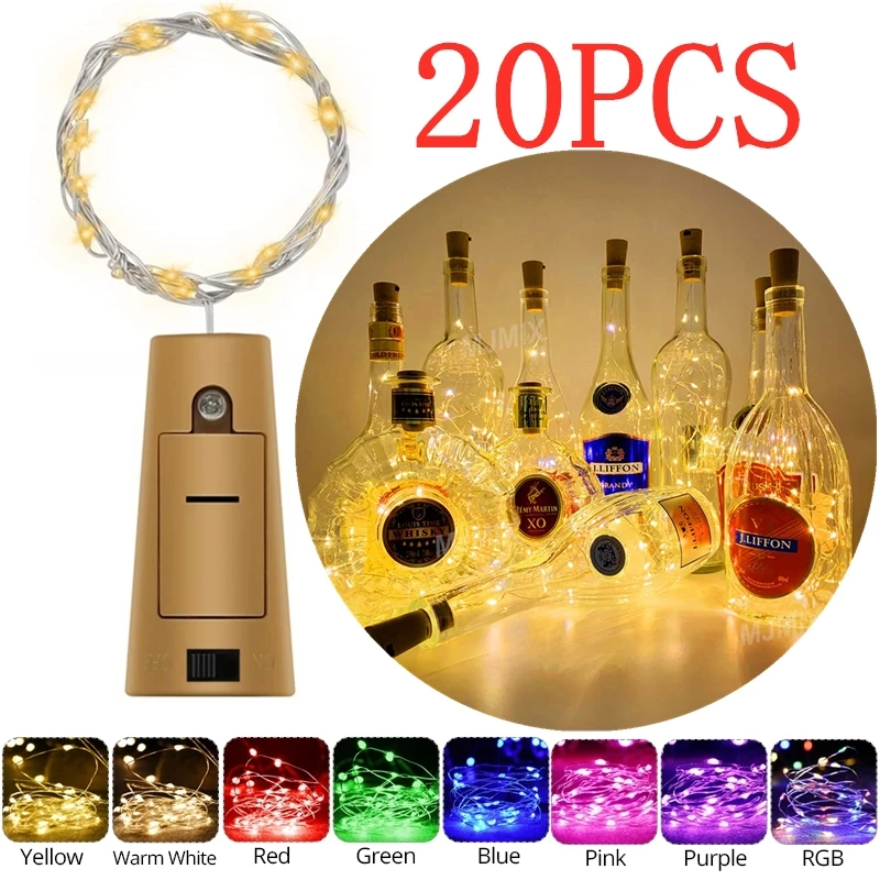 9 Colors Wine Bottle Lights 20 LED Battery Powered Copper Wire Fairy Garland String Lights Decor, Outdoor, Party, Wedding Decor
9 Colors Wine Bottle Lights 20 LED Battery Powered Copper Wire Fairy Garland String Lights Decor, Outdoor, Party, Wedding Decor