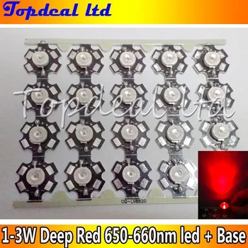 20pcs/lot 1W 3W High Power LED Deep Red 650-660nm LED chip for Plant Light Grow Light with 20mm Star base
20pcs/lot 1W 3W High Power LED Deep Red 650-660nm LED chip for Plant Light Grow Light with 20mm Star base