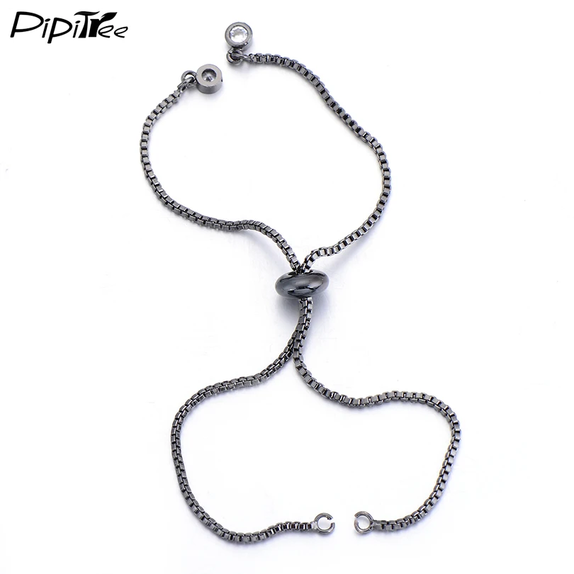 Pipitree Simple Adjustable Thin Bracelet Chain with CZ Zircon Crystal Copper Alloy Snake Chain Jewelry Findings Accessories 26mm
Pipitree Simple Adjustable Thin Bracelet Chain with CZ Zircon Crystal Copper Alloy Snake Chain Jewelry Findings Accessories 26mm