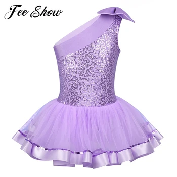 Summer Kids Girls One Shoulder Ballet Tutu Dress Shiny Sequins Ballet Leotards Children Gymnastics Leotard Stage Dance Costume
Summer Kids Girls One Shoulder Ballet Tutu Dress Shiny Sequins Ballet Leotards Children Gymnastics Leotard Stage Dance Costume
