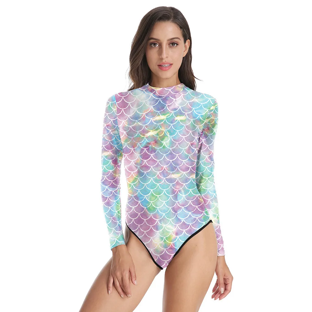 Lady Long Sleeve Rash Guard Swimwear Women One Piece print Swimsuit Sun Protection Back Zipper Surf Rashguard Bathing Suit #4
Lady Long Sleeve Rash Guard Swimwear Women One Piece print Swimsuit Sun Protection Back Zipper Surf Rashguard Bathing Suit #4