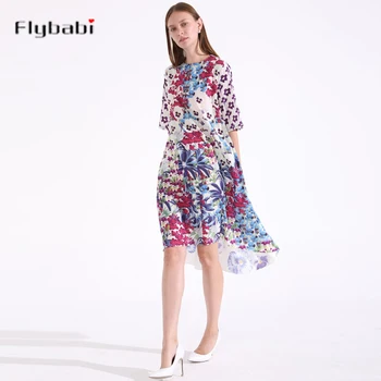 custon plus size dress casual Half Sleeve O-Neck Knee-Length 2 kinds of flower pattern printing before and after Loose new 2018
custon plus size dress casual Half Sleeve O-Neck Knee-Length 2 kinds of flower pattern printing before and after Loose new 2018