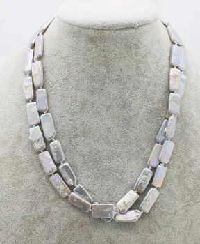 2rows freshwater pearl gray oblong necklace wholesale nature beads FPPJ 18inch xmas gift
2rows freshwater pearl gray oblong necklace wholesale nature beads FPPJ 18inch xmas gift