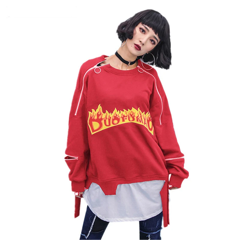Fake Two Piece O-Neck Tops Women Autumn Long Sleeve Pullovers Ladies Fashion Harajuku Letter Patchwork Loose Sweatshirts Z110
Fake Two Piece O-Neck Tops Women Autumn Long Sleeve Pullovers Ladies Fashion Harajuku Letter Patchwork Loose Sweatshirts Z110