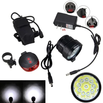 Bright 20000 Lumen 3 Modes Cycling Front Light 10x XM-L T6 Bicycle Headlight+6400 mAh Rechargeable Battery Pack+Taillight 
Bright 20000 Lumen 3 Modes Cycling Front Light 10x XM-L T6 Bicycle Headlight+6400 mAh Rechargeable Battery Pack+Taillight
