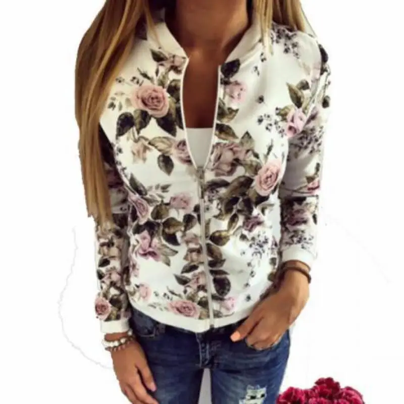 Women's Jacket New Tops Flower Print Girl Large Size Casual Baseball Sweatshirt Buttons Thin Pilot Long Sleeve Jacket Jacket
Women's Jacket New Tops Flower Print Girl Large Size Casual Baseball Sweatshirt Buttons Thin Pilot Long Sleeve Jacket Jacket
