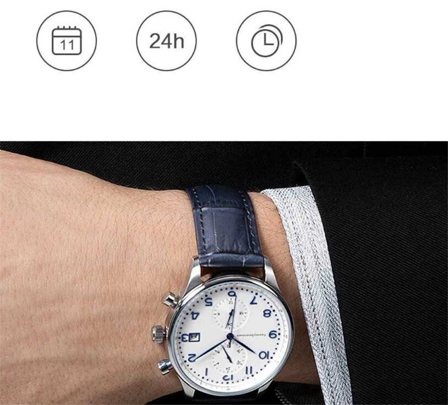 Xiaomi TwentySeventeen Light Business Quartz Watch Multi-function Dual time zone 24 hour display Casual Sport Wristwatch Men Clo (19)