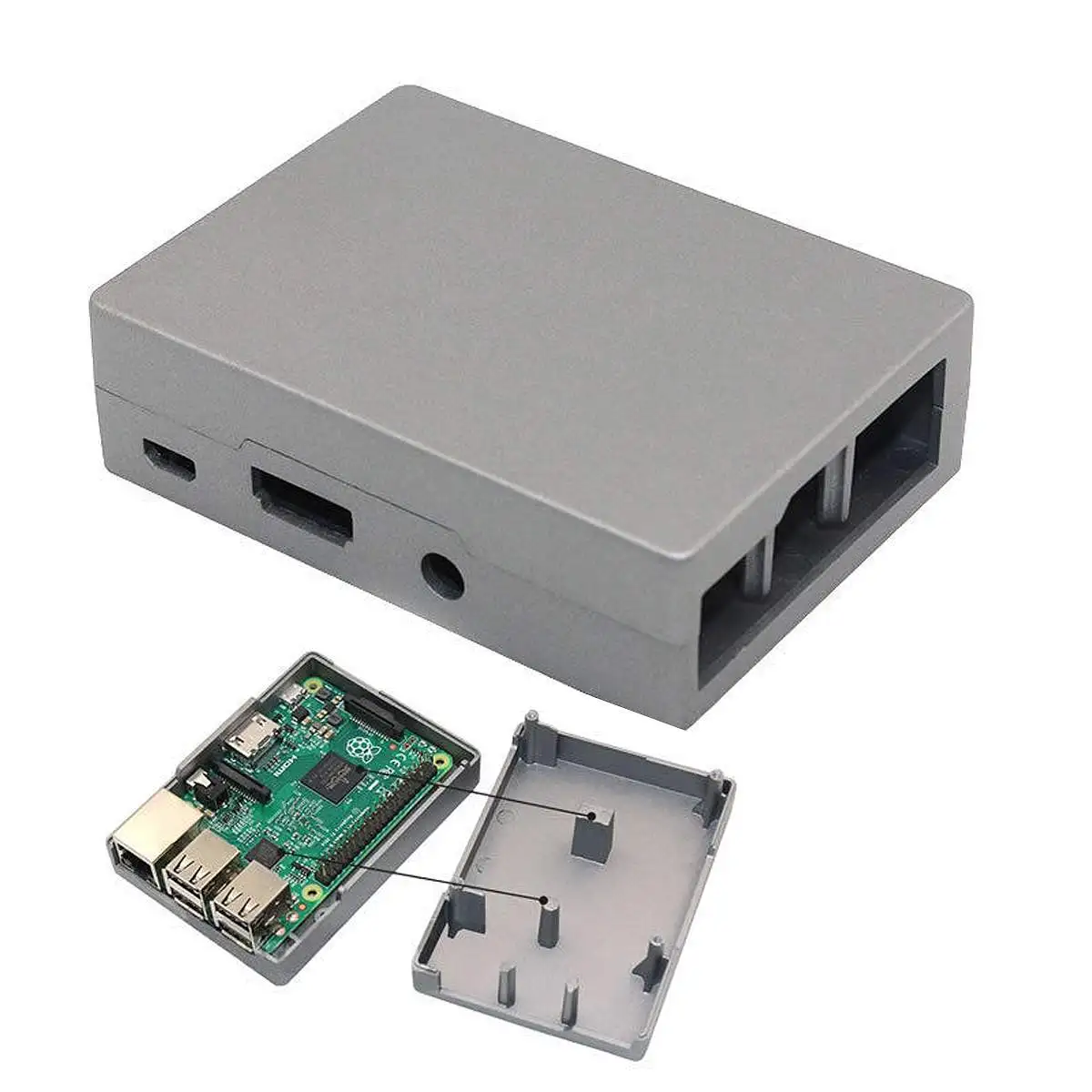 Durable Aluminum Alloy Enclosure Metal Case Box For Pi B+/B/Pi 2/Pi 3 No Need HeatSink Fan Necessary Port Interface for External
Durable Aluminum Alloy Enclosure Metal Case Box For Pi B+/B/Pi 2/Pi 3 No Need HeatSink Fan Necessary Port Interface for External