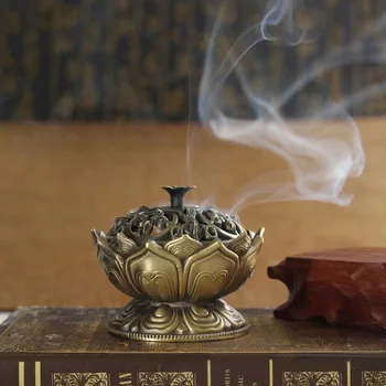 Chinese Buddha Alloy Incense Burner Lotus Flower Incense Holder Handmade Censer for Buddhist Home Office Decoration
Chinese Buddha Alloy Incense Burner Lotus Flower Incense Holder Handmade Censer for Buddhist Home Office Decoration