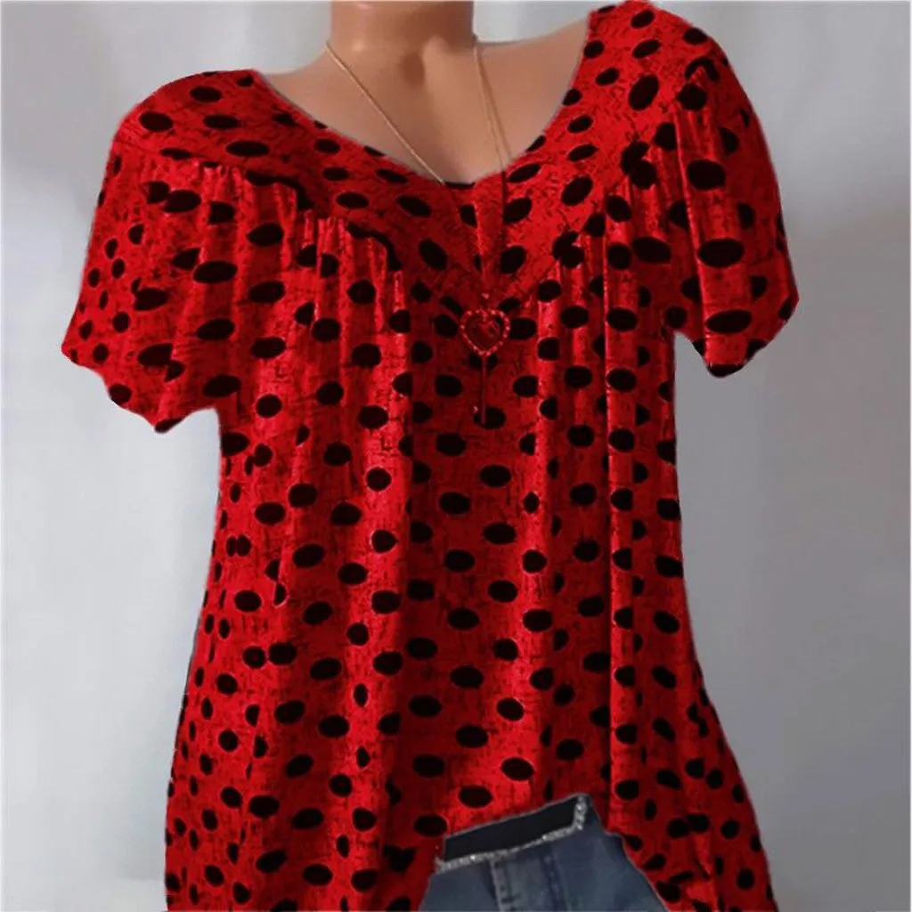 YOUYEDIAN Women Blouses Size Large Casual Dot Printed Blouse Daily V Neck Short Sleeve Blouse Tops Summer blusas mujer In 2019
YOUYEDIAN Women Blouses Size Large Casual Dot Printed Blouse Daily V Neck Short Sleeve Blouse Tops Summer blusas mujer In 2019