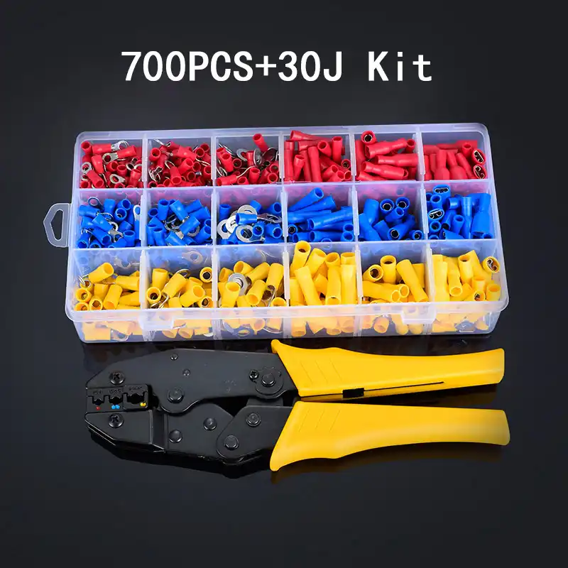 Voilamart 0,5-6,0 mm/², 22 /– 10 AWG, para conectores y terminales aislados Alicates de crimpado profesional para terminales el/éctricos
