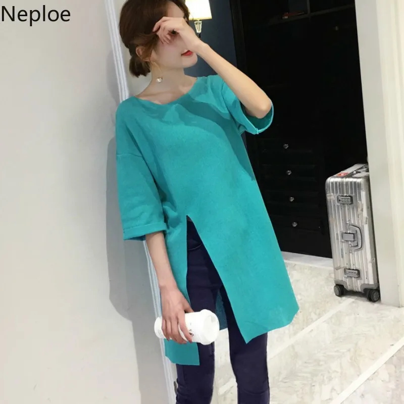 Neploe Summer 2019 Women T Shirt New Fashion O-Neck Short Sleeve Tops Loose Split BF Style Tees 43568
Neploe Summer 2019 Women T Shirt New Fashion O-Neck Short Sleeve Tops Loose Split BF Style Tees 43568