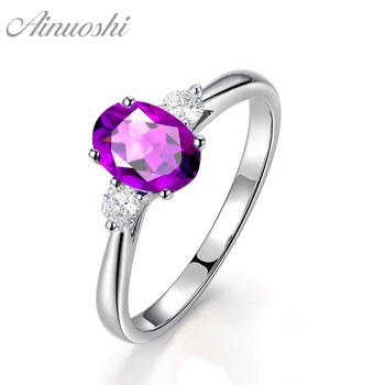 AINUOSHI Natural Amethyst Ring Pure 925 Sterling Silver Gemstone Ring 1.25ct Oval Cut Trendy Engagement Women Ring Jewelry Gift
AINUOSHI Natural Amethyst Ring Pure 925 Sterling Silver Gemstone Ring 1.25ct Oval Cut Trendy Engagement Women Ring Jewelry Gift