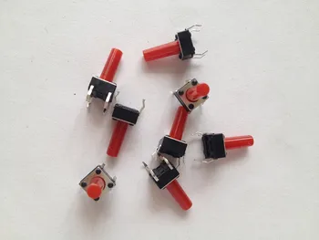 Keys 6*6*13MM 6*6*13 High Tact Switch Vertical (red handle) brass feet Buttons 6X6X13MM 
Keys 6*6*13MM 6*6*13 High Tact Switch Vertical (red handle) brass feet Buttons 6X6X13MM