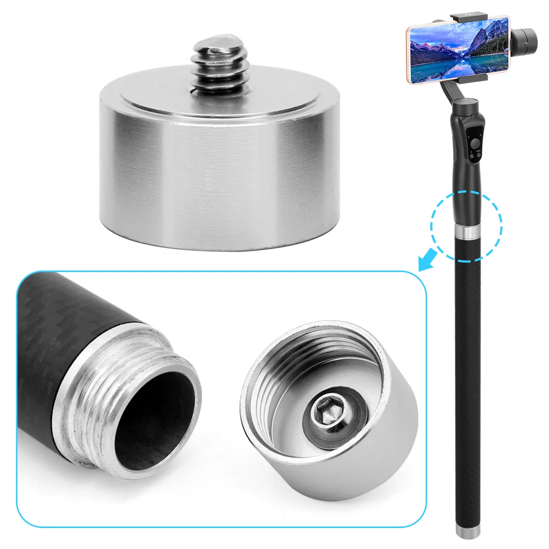 Carbon Fiber Extension Rod Bar Reach Pole Arm Converter Adapter for DJI osmo mobile 2/Smooth 4 Handheld Gimbal with 1/4" Thread
Carbon Fiber Extension Rod Bar Reach Pole Arm Converter Adapter for DJI osmo mobile 2/Smooth 4 Handheld Gimbal with 1/4" Thread