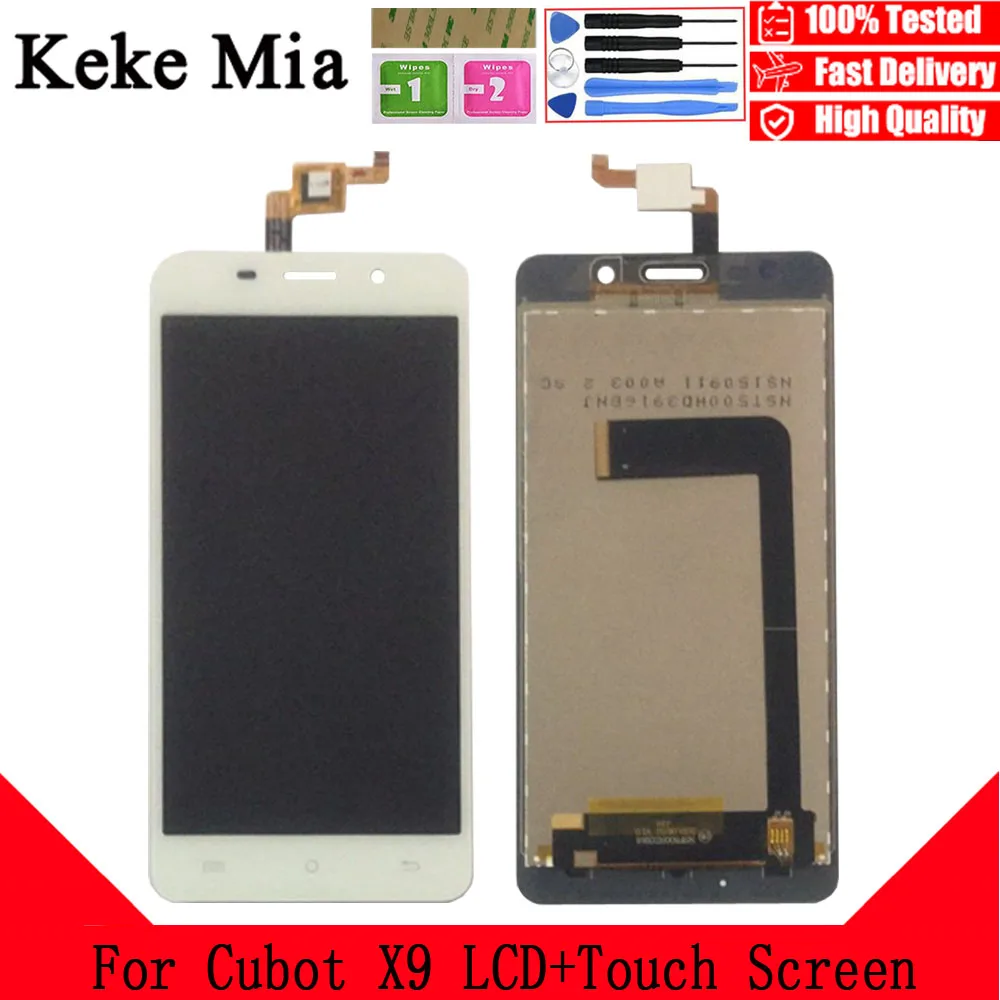 

Keke Mia 5.0" For Cubot X9 LCD Display+Touch Screen 100% Original Tested LCD Digitizer Glass Panel Replacement For Cubot X9