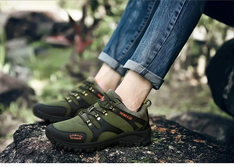 Men Hiking Sneakers Low-cut Sport Shoes Breathable Waterproof non-slip Hiking Shoes Men Athletic Outdoor Shoes for Men (5)