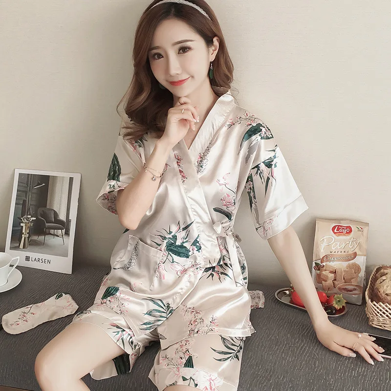 Print Shorts Womens Pijamas Set Women Sleep Pj Set Night Kimono Bathroom Women Pajama Sets Short Pant Set Robe Women Pajamas
Print Shorts Womens Pijamas Set Women Sleep Pj Set Night Kimono Bathroom Women Pajama Sets Short Pant Set Robe Women Pajamas