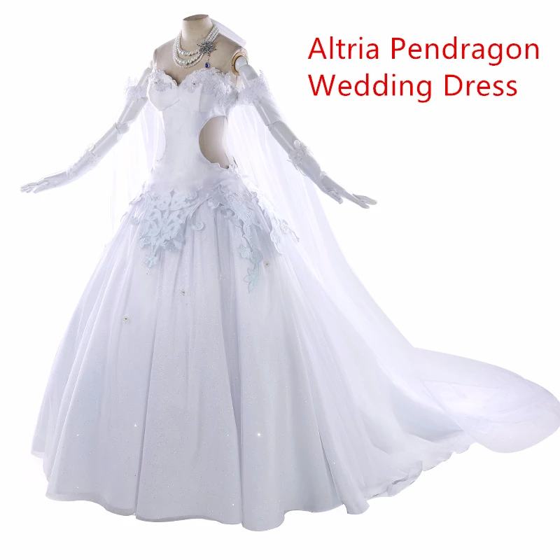 

Saber FGO Cosplay Fate/Grand Order Altria Pendragon cosplay costume Avalon Celebration dress/suits wedding dress