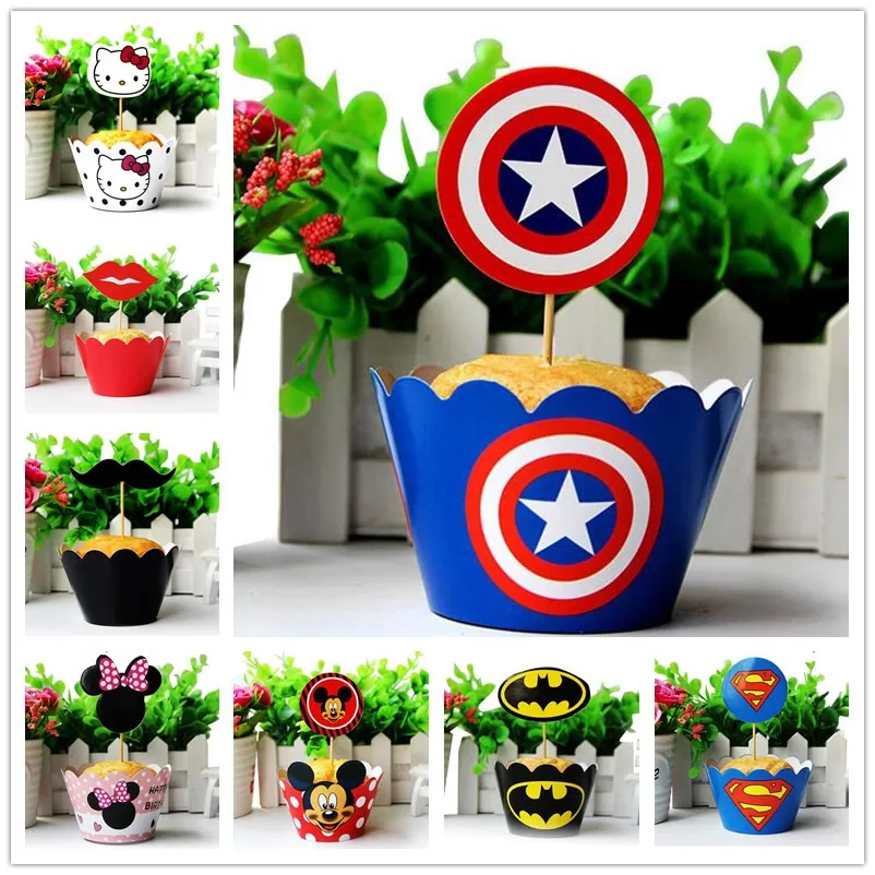 24pcs/set Lovely Cartoon Cupcake Wrapper Cupcake Toppers Birthday Party Cake Decoration Event Party Supplies Boys Girls Gift
24pcs/set Lovely Cartoon Cupcake Wrapper Cupcake Toppers Birthday Party Cake Decoration Event Party Supplies Boys Girls Gift