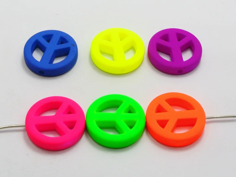 50 Mixed Fluorescent Neon Beads Acrylic Peace Sign Charms Beads 16mm(0.63") Rubber Tone
50 Mixed Fluorescent Neon Beads Acrylic Peace Sign Charms Beads 16mm(0.63") Rubber Tone