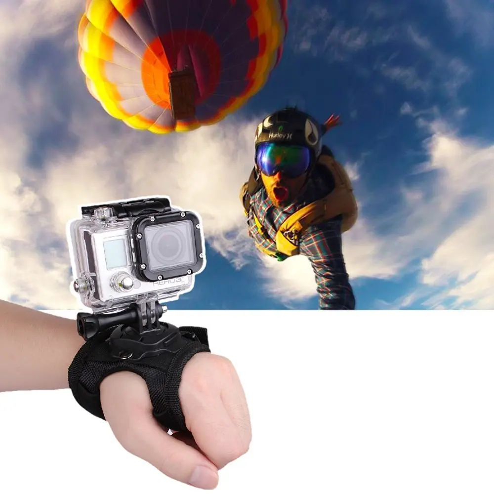 

Sports camera accessories 360 degree gloves Tripod Mount Adapter for Gopro palm with rotation palm wrist with hero 5/4/3