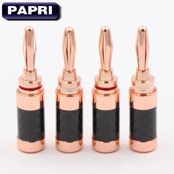 

PAPRI Newest DIY Audio Plugs HiFi Repair Banana Connector For Speaker Amplifier Pure Copper Plug Jack Socket 1PCS