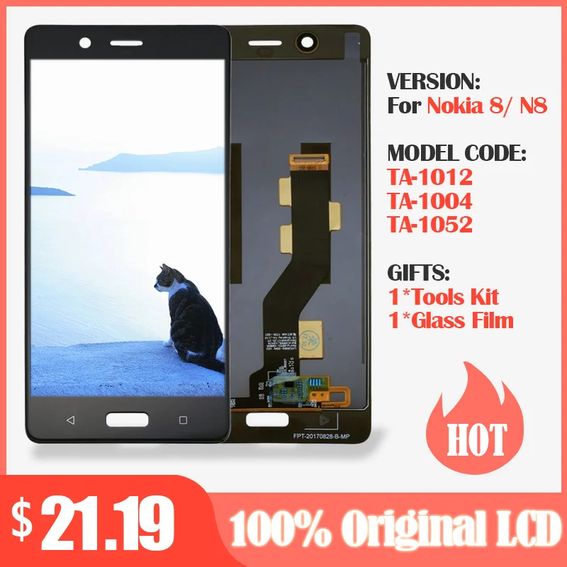 100% Original LCD For Nokia 8 LCD Display with Touch Screen Digitizer Assembly Black for Nokia 8 lcd display Replacement
100% Original LCD For Nokia 8 LCD Display with Touch Screen Digitizer Assembly Black for Nokia 8 lcd display Replacement