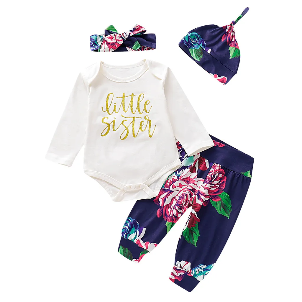 Infant Baby Girls Clothes 4Pcs Spring Autumn Baby Bodysuits+Floral Pant Headband Print Hat Newborn Baby Clothes Girl Outfit Set
Infant Baby Girls Clothes 4Pcs Spring Autumn Baby Bodysuits+Floral Pant Headband Print Hat Newborn Baby Clothes Girl Outfit Set