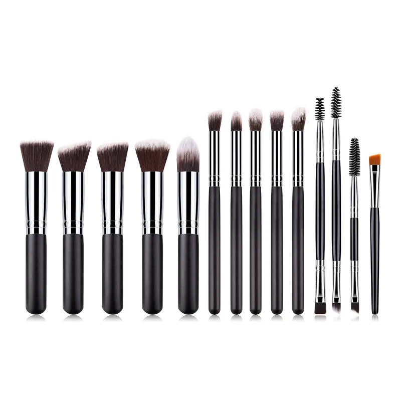 2019 New 14 Makeup Brush Set Black Silver Five Big Five Small Double Eyelash Brush Makeup Tools
2019 New 14 Makeup Brush Set Black Silver Five Big Five Small Double Eyelash Brush Makeup Tools