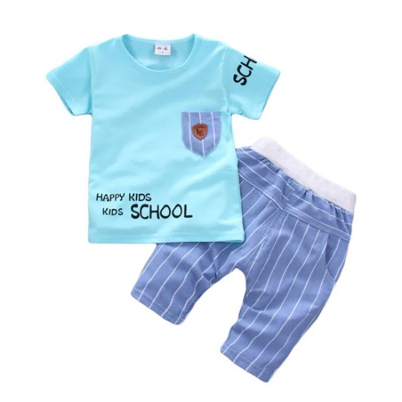 2PCS/Set Summer Boy Clothing Set Happy Kids School Shirts+Green Stripe Shorts Casual Kids Clothes For Boys
2PCS/Set Summer Boy Clothing Set Happy Kids School Shirts+Green Stripe Shorts Casual Kids Clothes For Boys