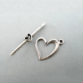 40Sets Silver Tone Love Heart Toggle Clasps For DIY Jewelry Making Necklace Bracelet 13x17mm Accessories Handcraft
40Sets Silver Tone Love Heart Toggle Clasps For DIY Jewelry Making Necklace Bracelet 13x17mm Accessories Handcraft