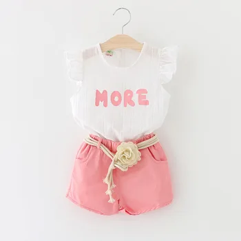 Spring Baby Clothing Sets Children Girls Kids Brand Sport Suits Cotton Short + Flowers on waistband pants 2 sets free shipping
Spring Baby Clothing Sets Children Girls Kids Brand Sport Suits Cotton Short + Flowers on waistband pants 2 sets free shipping