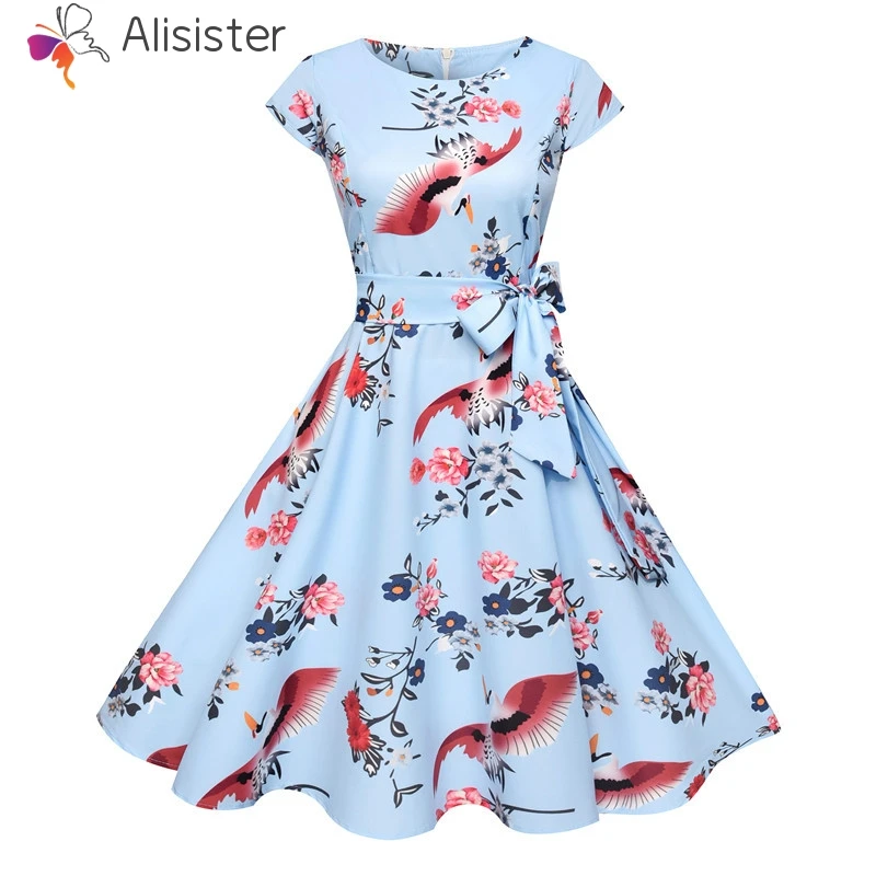 Summer Dress 2019 Vintage Rockabilly Jurken 60s 50s Big Swing Floral Sashes Pleated Dress Women Audrey Hepburn Style Vestidos
Summer Dress 2019 Vintage Rockabilly Jurken 60s 50s Big Swing Floral Sashes Pleated Dress Women Audrey Hepburn Style Vestidos