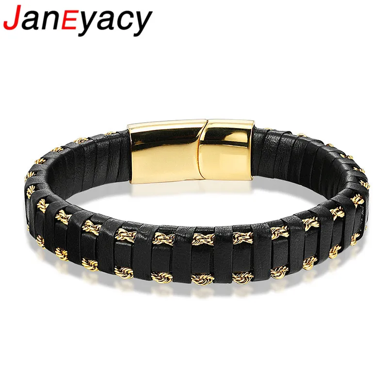 2019 Brand Men Leather Bracelet Jewelry Stainless Steel Clasp Gold/Steel Steel Wire Chain Braid Rope Chain Wristband Pulseira
2019 Brand Men Leather Bracelet Jewelry Stainless Steel Clasp Gold/Steel Steel Wire Chain Braid Rope Chain Wristband Pulseira