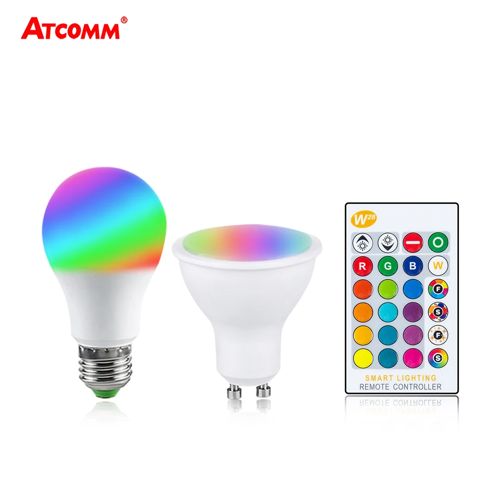 

Ampoule LED E27 GU10 Colorful RGB Bulb 5W 10W 15W 85-265V GU5.3 Diode LED RGBW Spotlight Light Bulb Night Lamp With IR Remote