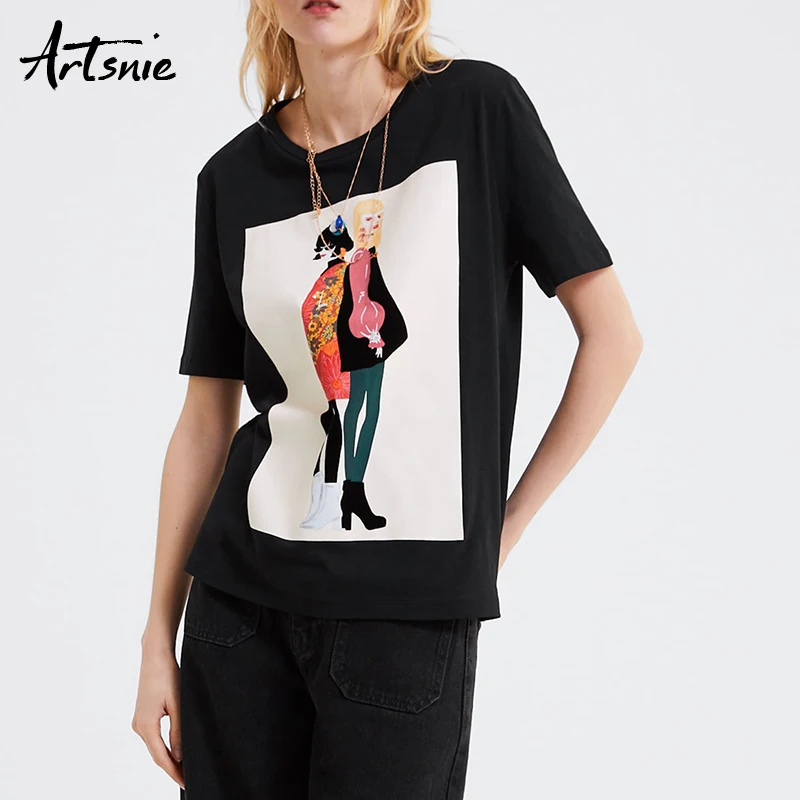 Artsnie character print summer 2019 women t shirt o neck short sleeve black casual tees knitted streetwear t-shirts tops female
Artsnie character print summer 2019 women t shirt o neck short sleeve black casual tees knitted streetwear t-shirts tops female