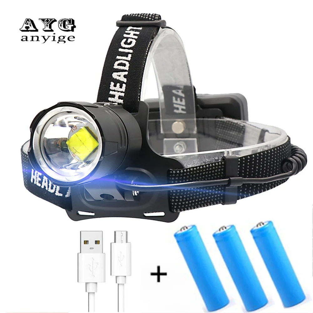 Powerful XHP70 LED Headlamp USB Headlight Support zoom 3 switch modes Powered by 18650 battery Power Bank for hunting fishing
Powerful XHP70 LED Headlamp USB Headlight Support zoom 3 switch modes Powered by 18650 battery Power Bank for hunting fishing