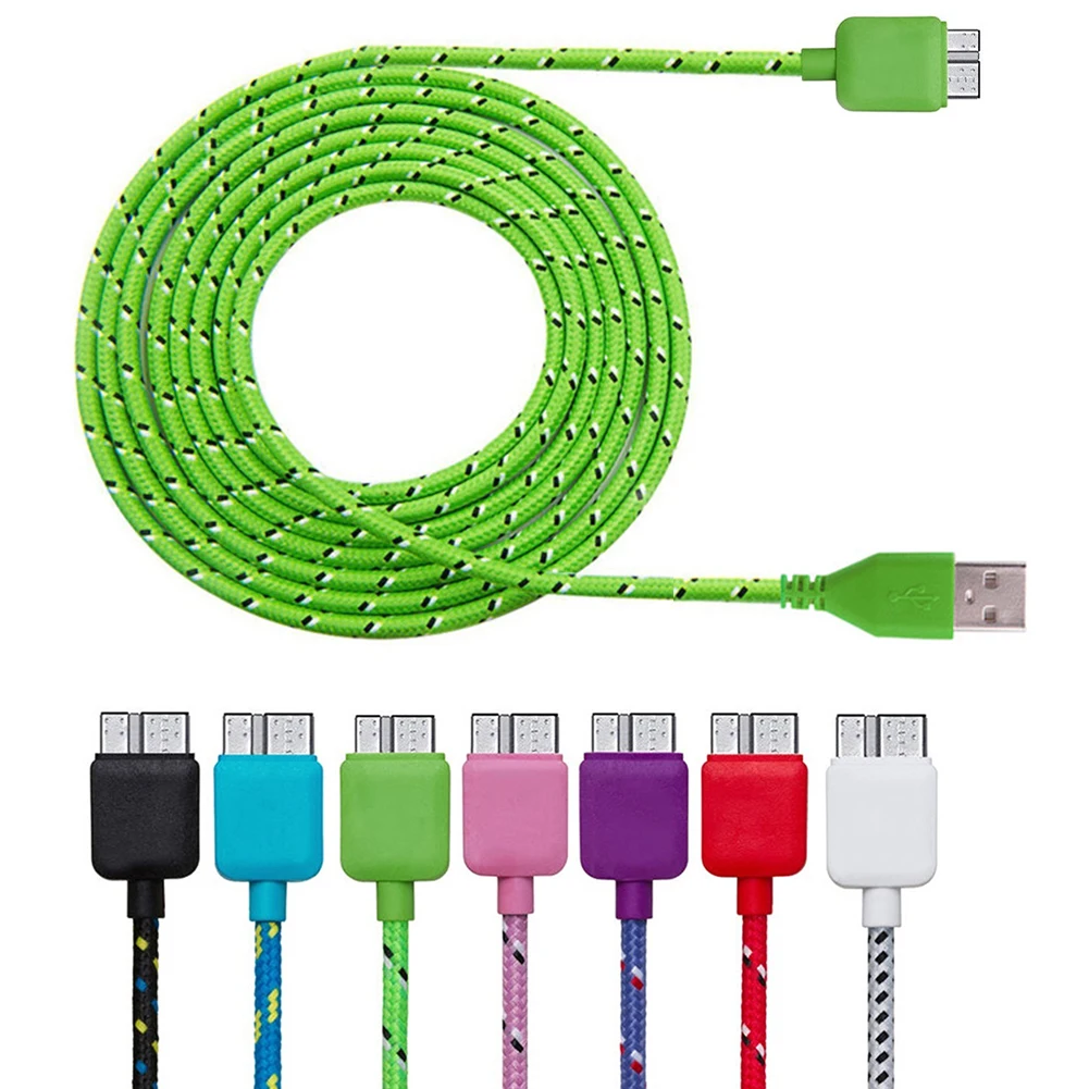 

1M 3FT Fabric Nylon USB 3.0 Micro Braided Data Sync Charger Charging Cable Electronics Connecting Date Cables