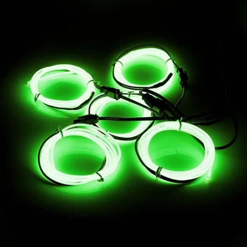 

5x 1m EL Wire EL Cable Neon Lighting Luminous Cord for Christmas Party Rave Parties Halloween Costume + Battery Box 6 Color