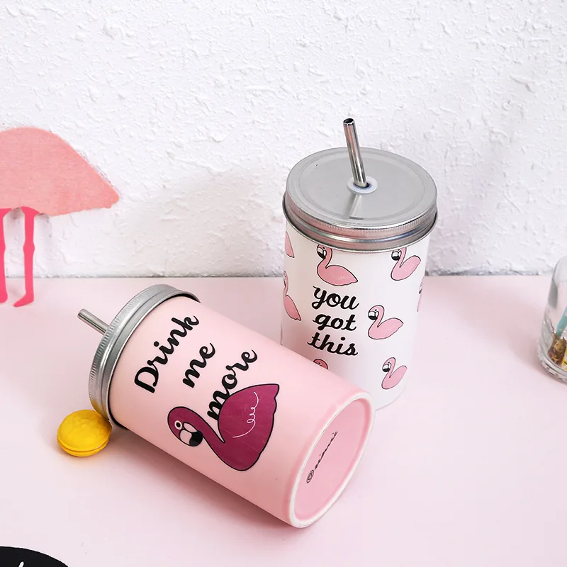 AIMS Flamingo creative ceramic milk Mark cup, simple female office, stainless steel straw, water cup, 450ml
AIMS Flamingo creative ceramic milk Mark cup, simple female office, stainless steel straw, water cup, 450ml