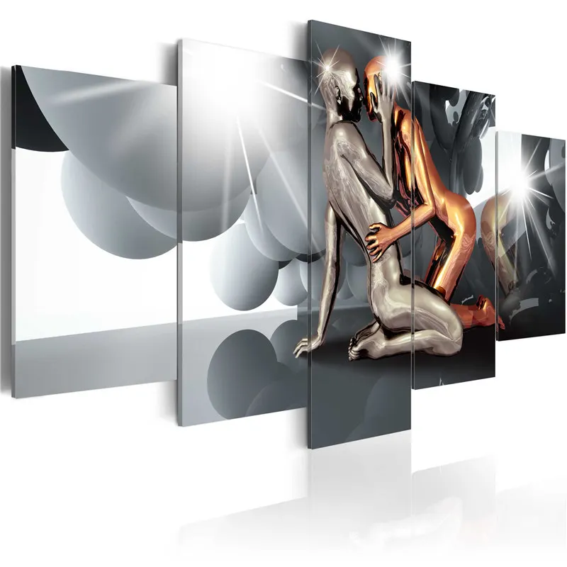 5 Pieces Modern Metallic Abstract Canvas Painting Couple Poster Ball Wall Art Posters Prints Modular Pictures for Bedroom Decor
5 Pieces Modern Metallic Abstract Canvas Painting Couple Poster Ball Wall Art Posters Prints Modular Pictures for Bedroom Decor