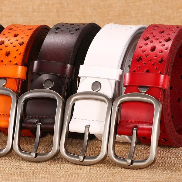 2019 Men Women's Strap Casual All-match Women Brief Genuine Leather Belt Pure Color Belts Top Quality Jeans 3.6 | Аксессуары для