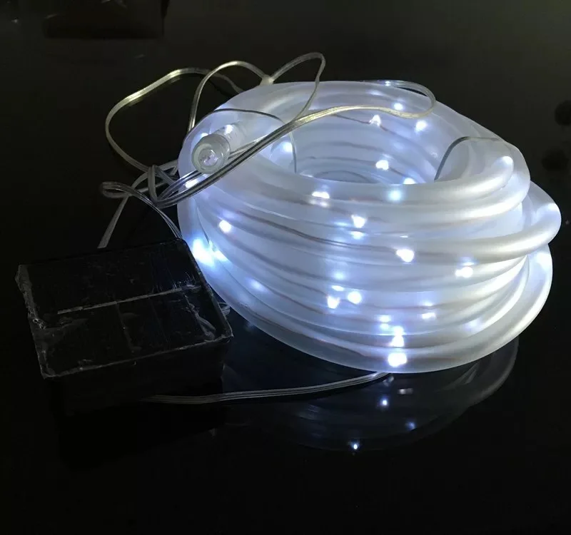 

12M Solar Powered Rope Tube fairy String Light 100LED Outdoor Xmas Garden Christmas Wedding party Tree decor flexible Lamp