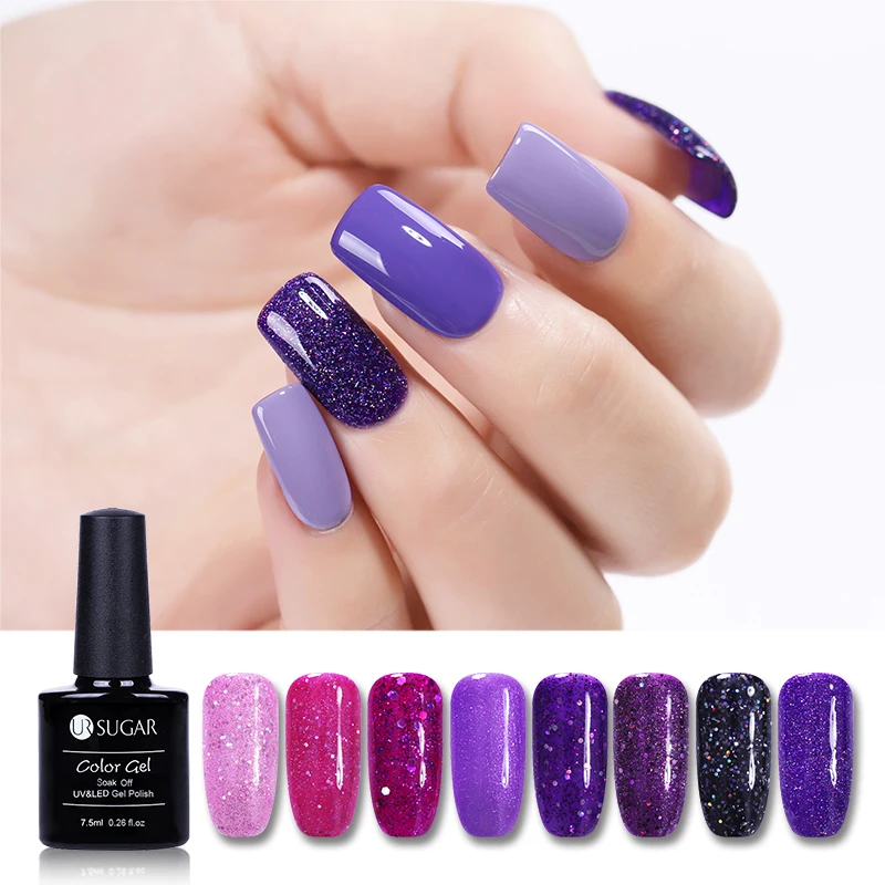 UR SUGAR 7.5ml Purple Color Glitter Gel Polish Soak Off UV LED Shining Holographic Elegant Varnish Gel Nail Art Lacquer Manicure
UR SUGAR 7.5ml Purple Color Glitter Gel Polish Soak Off UV LED Shining Holographic Elegant Varnish Gel Nail Art Lacquer Manicure